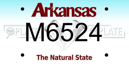 M6524 Arkansas License Plate