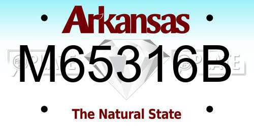 M65316B Arkansas License Plate
