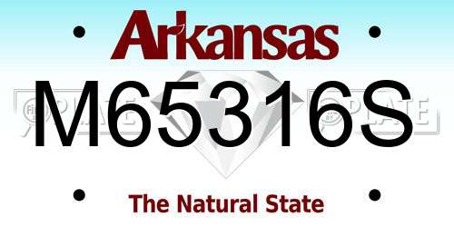 M65316S Arkansas License Plate
