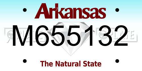 M655132 Arkansas License Plate