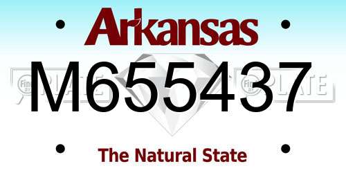 M655437 Arkansas License Plate