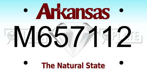 M657112 Arkansas License Plate