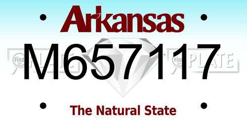 M657117 Arkansas License Plate