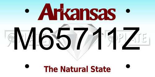 M65711Z Arkansas License Plate