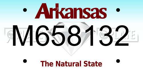 M658132 Arkansas License Plate