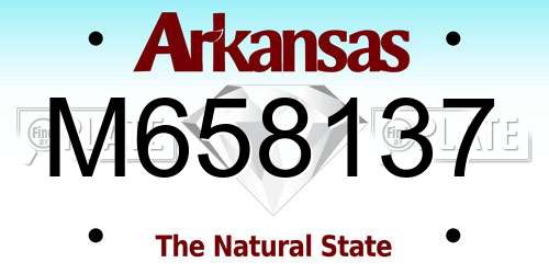 M658137 Arkansas License Plate