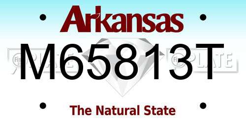 M65813T Arkansas License Plate