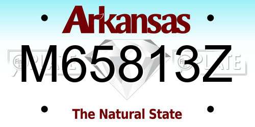 M65813Z Arkansas License Plate