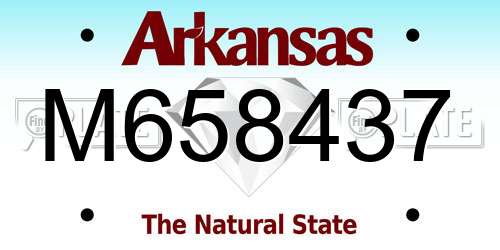 M658437 Arkansas License Plate