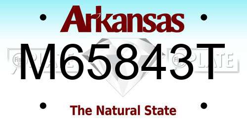 M65843T Arkansas License Plate