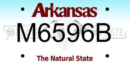 M6596B Arkansas License Plate
