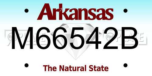 M66542B Arkansas License Plate