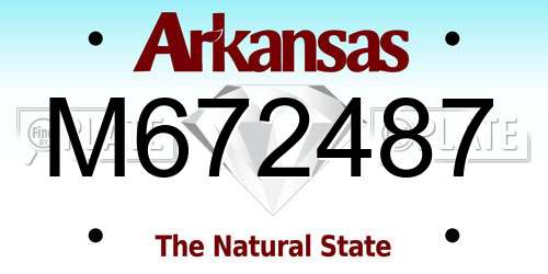 M672487 Arkansas License Plate