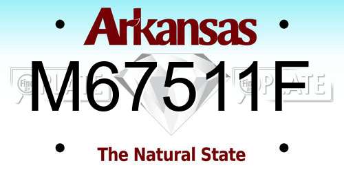 M67511F Arkansas License Plate