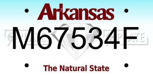 M67534F Arkansas License Plate