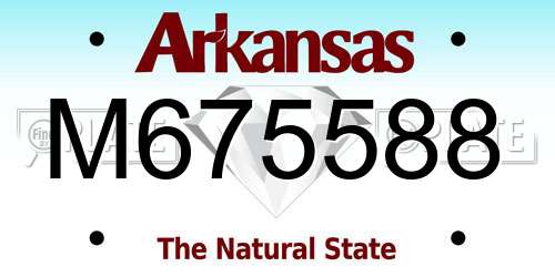 M675588 Arkansas License Plate
