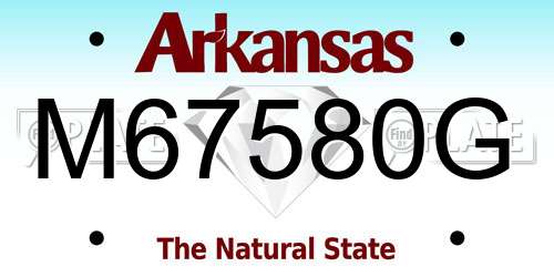 M67580G Arkansas License Plate