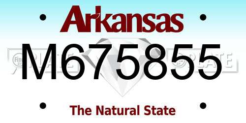 M675855 Arkansas License Plate