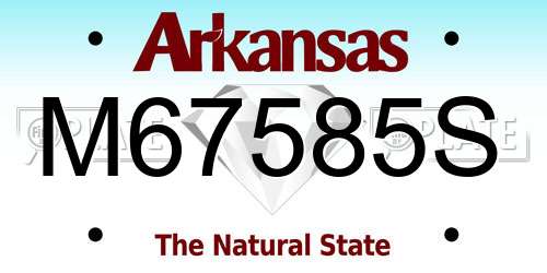 M67585S Arkansas License Plate