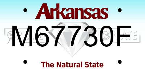M67730F Arkansas License Plate