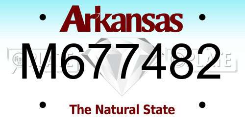 M677482 Arkansas License Plate