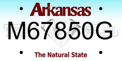 M67850G Arkansas License Plate