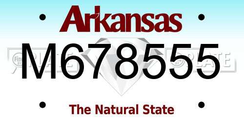 M678555 Arkansas License Plate