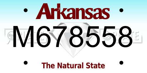M678558 Arkansas License Plate