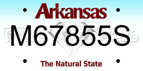 M67855S Arkansas License Plate