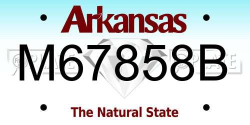 M67858B Arkansas License Plate