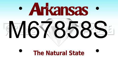 M67858S Arkansas License Plate