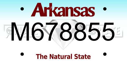 M678855 Arkansas License Plate
