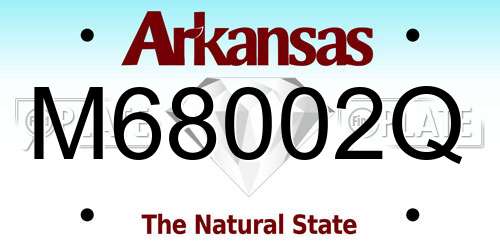M68002Q Arkansas License Plate