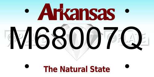 M68007Q Arkansas License Plate