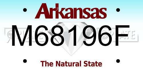 M68196F Arkansas License Plate