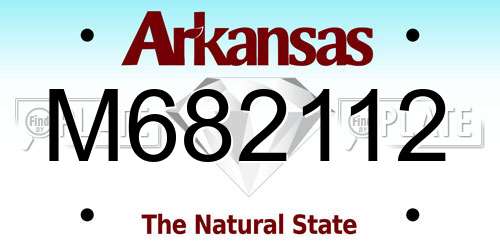 M682112 Arkansas License Plate