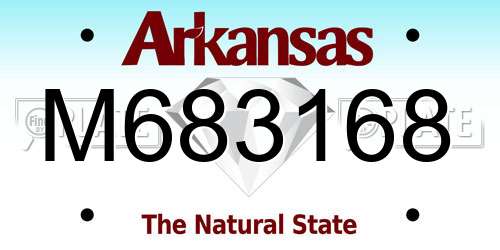 M683168 Arkansas License Plate