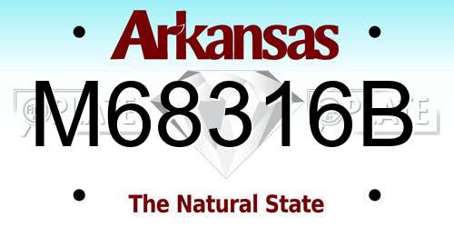 M68316B Arkansas License Plate