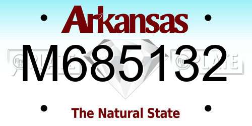 M685132 Arkansas License Plate