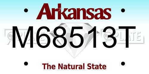 M68513T Arkansas License Plate