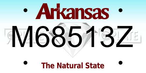 M68513Z Arkansas License Plate