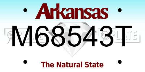 M68543T Arkansas License Plate