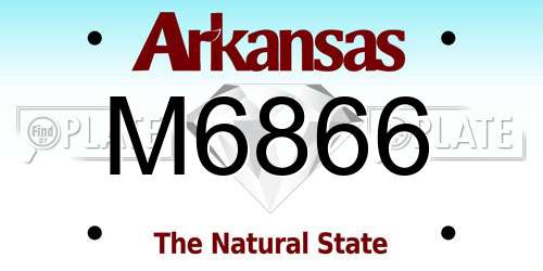 M6866 Arkansas License Plate