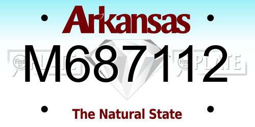 M687112 Arkansas License Plate