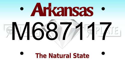 M687117 Arkansas License Plate