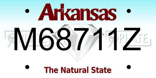 M68711Z Arkansas License Plate