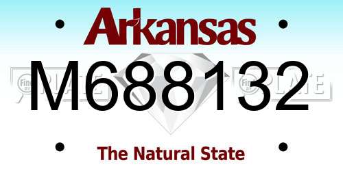M688132 Arkansas License Plate