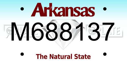 M688137 Arkansas License Plate