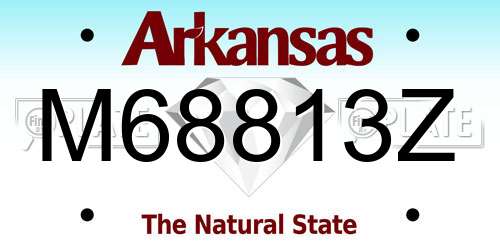 M68813Z Arkansas License Plate