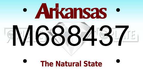 M688437 Arkansas License Plate